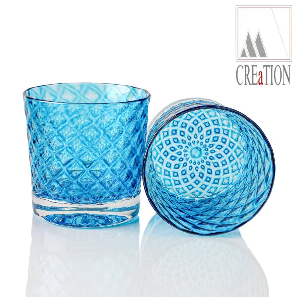 Rosette "Light Blue" Hand-Blown Tumbler Collection