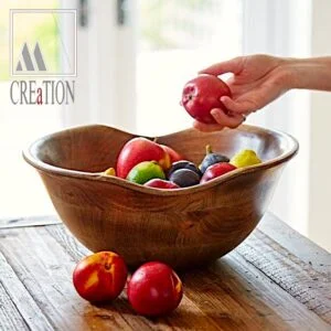 Jumbo Family-Sized Wooden Salad Bowl: Ideal for Large Gatherings & Celebrations