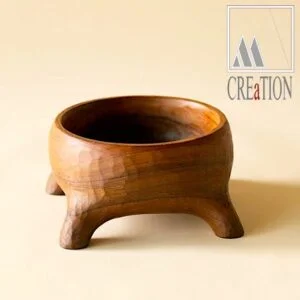 Turtle-Legged Matte Wooden Salad Bowl - Unique and Handcrafted Design