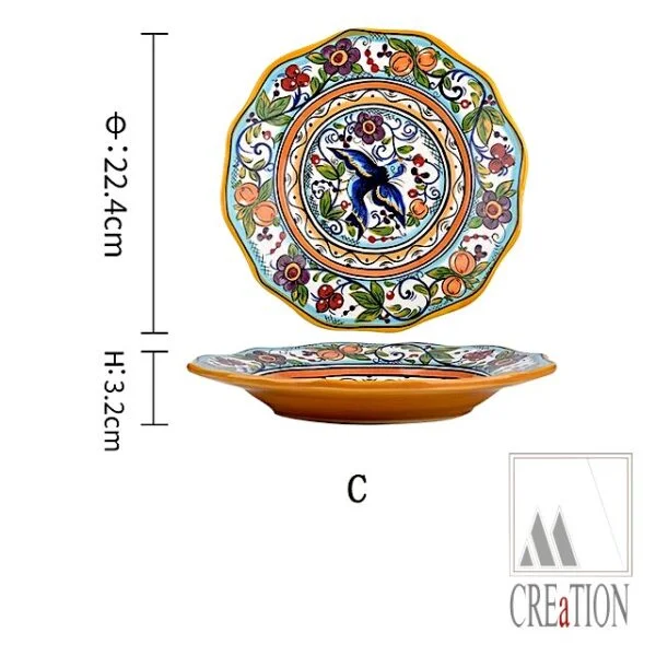 Vibrant Visions: Hand-painted Ceramic Plates and Bowls from Tunisia