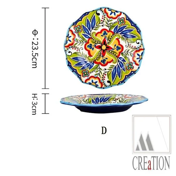 Vibrant Visions: Hand-painted Ceramic Plates and Bowls from Tunisia