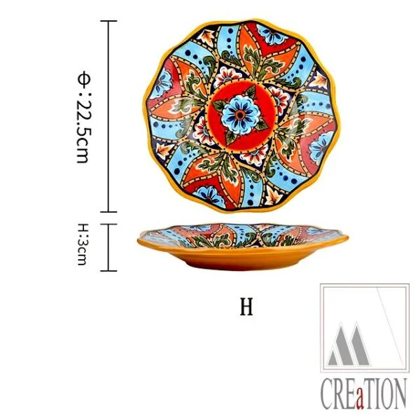 Vibrant Visions: Hand-painted Ceramic Plates and Bowls from Tunisia