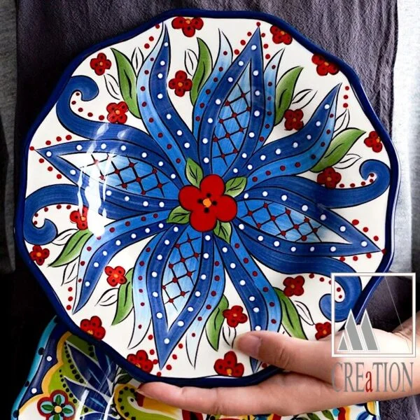 Vibrant Visions: Hand-painted Ceramic Plates and Bowls from Tunisia