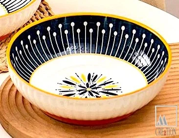 The high-quality ceramic material ensures that each bowl is durable, long-lasting and easy to clean, while the unique, hand-painted design makes each piece one-of-a-kind. The smooth luxurious features and contours of each bowl are sure to make your meals not only taste great, but look great too.
